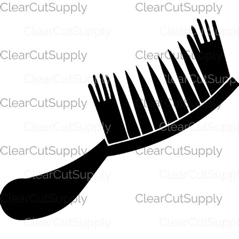 Simple Black Hair Brush Clipart Instant Download Sublimation Design ...