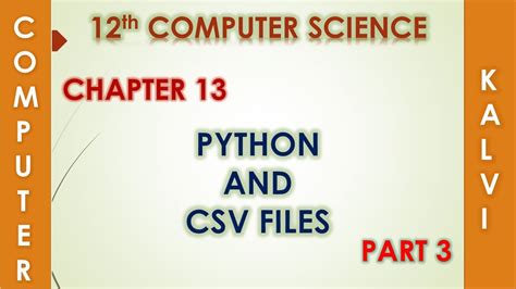 Image result for 12th Standard CS Chapter 13 CSV Program