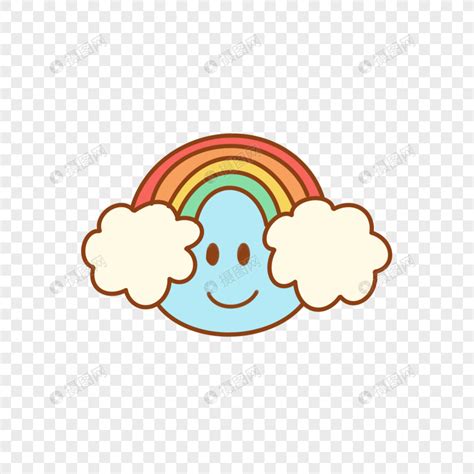 儿童节可爱彩虹云朵装饰图案卡通手绘元素素材下载-正版素材401321361-摄图网