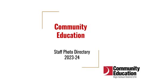 Staff Book — District 214 Community Education