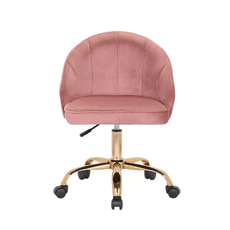 Luxury Tufted Office Chair With Wheels Pink – Nestroots