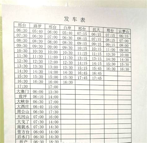 邢台123：邢西车站通往西部山区的长途汽车，发车时间表给你找齐了
