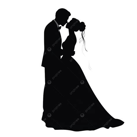 Silhouette Of Bride And Groom, Silhouette, Woman, Couple PNG Transparent Image and Clipart for ...
