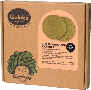 Gulabs Chilli Coriander Khakhra (Pack of 2, 12 pieces each) Price in ...