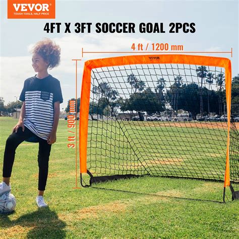 VEVOR Portable Soccer Goal, 1.2x0.9M Kids Backyard Soccer Net, Foldable ...