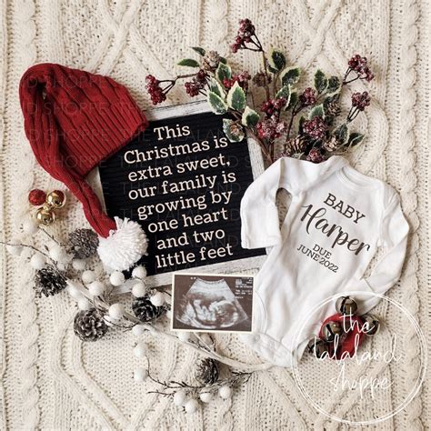 Editable Christmas Pregnancy Announcement at Joann Templeman blog