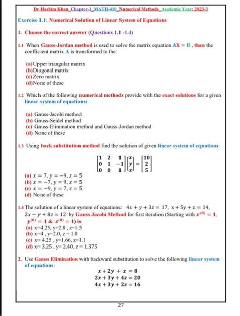Image result for Gauss-Jordan Matrix Method