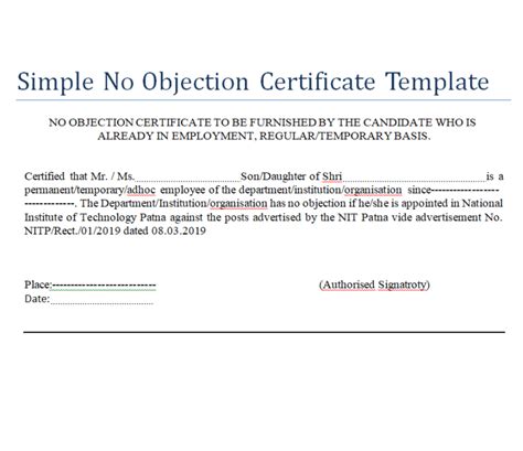 43+ Editable No Objection Certificate (NOC) Formats in WORD - Day To ...