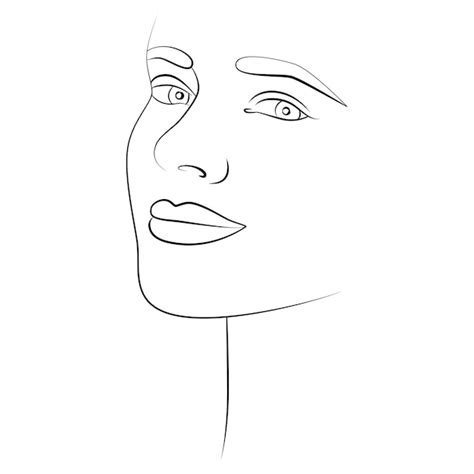 Designvorlagen für soziale Netzwerke Lineares Porträt | Premium Vektor