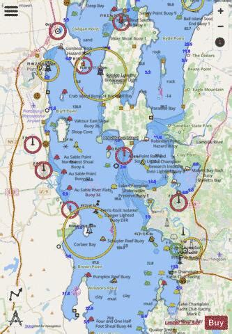 LAKE CHAMPLAIN CUMBERLAND HEAD TO FOUR BROTHERS ISLANDS (Marine Chart ...