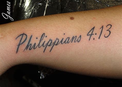 Philippians 4 13 Tattoo Forearm