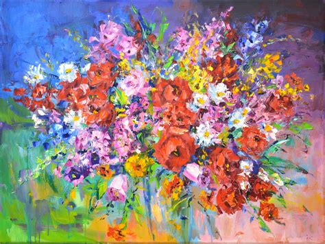 Guy Benard - Large French Post Impressionist Signed Oil Purple and Pink Flowers in Vase For Sale ...