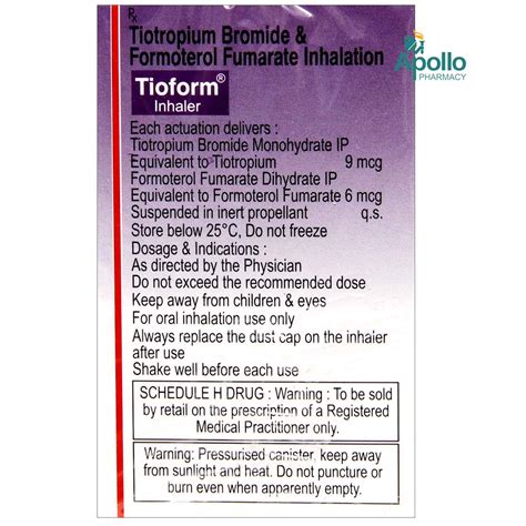 Tioform Inhaler 120 mdi | Uses, Side Effects, Price | Apollo Pharmacy