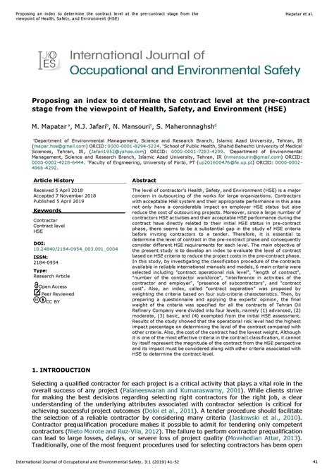Proposing an Index to Determine the Contract Level at the Pre-Contract Stage from the Viewpoint ...