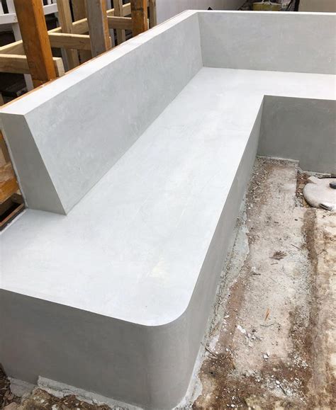 White Concrete Bench Seat