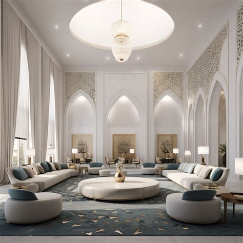 Traditional Arabic Majlis living room with Arches and modern sofas ...
