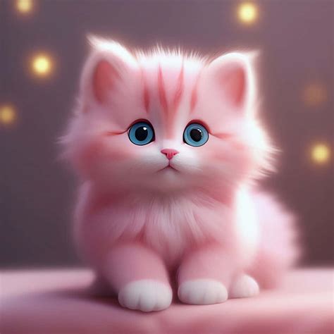Download Adorable Fluffy Pink Kitten Wallpaper | Wallpapers.com