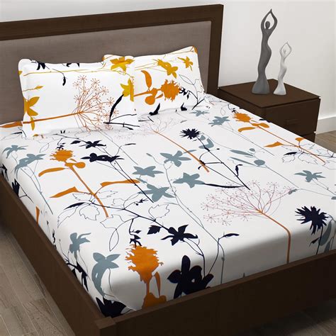 Story@Home Metro Collection 186 TC 100% Cotton Bedsheet for Double Bed ...