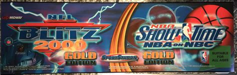 NFL Blitz 2000 Gold Edition/NBA Showtime Arcade Marquee - 26" x 8 ...