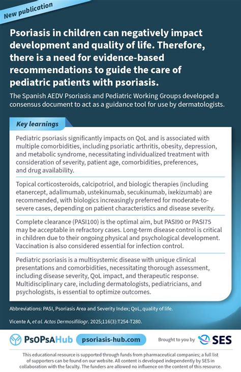 Spanish AEDV recommends PASI100 for pediatric psoriasis | PsOPsA Hub ...