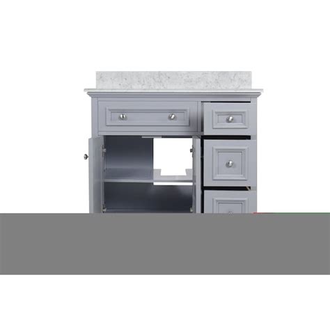 Jacuzzi SALONE 36-in Grey Undermount Single Sink Bathroom Vanity with ...