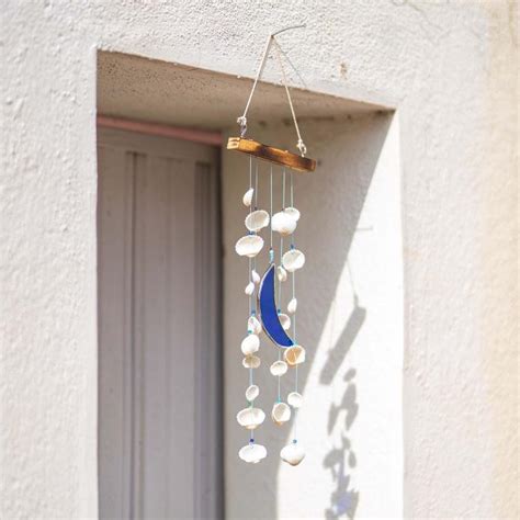 Buy Stained Glass Windchime - Moon & Shells Online On Zwende