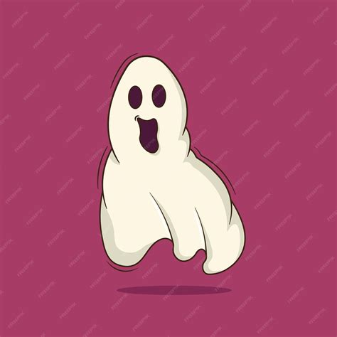 Premium Vector | Vector cartoon ghost on halloween with scary face ...
