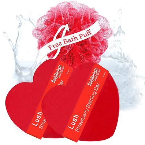 Buy BodyHerbals Lush Strawberry Handmade Bathing Bar | Pack of 2 x 100g ...