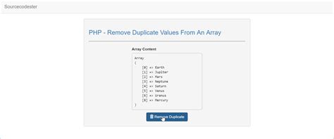 Remove Duplicate Values From Array JavaScript 的图像结果