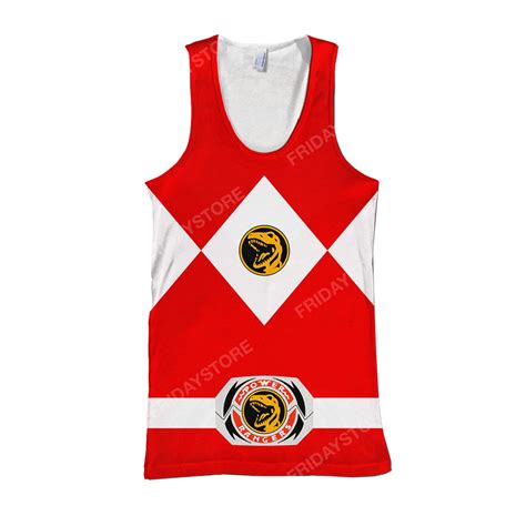 Power Ranger Hoodie Red Power Ranger Costume T-Shirt Amazing Power ...