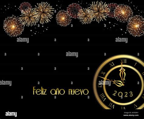 Happy new year 2023 greeting card with bokeh lights, fireworks and ...