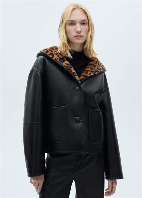 Reversible leopard-print jacket - Women | MANGO Malaysia