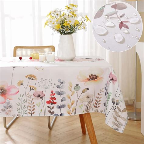 Amazon.com: Honellaty Floral Tablecloths for Rectangle Tables, 60x84 ...
