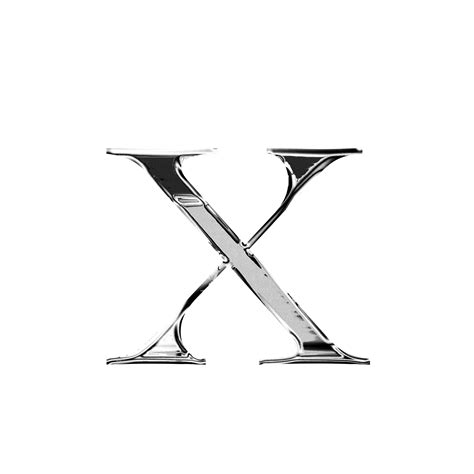 X silver metallic luxury chrome alphabet font 26799103 PNG