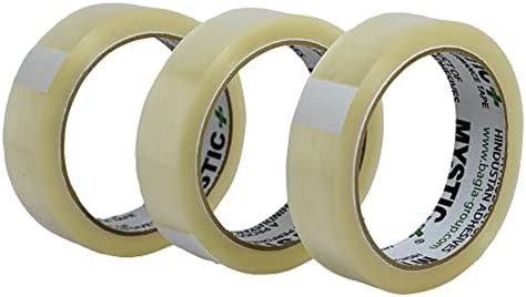 Mystic Transparent Tape Pack of 3, 24mmX65m, 1 inch Cello Tape, BOPP ...