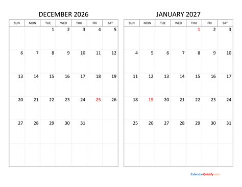 January 2027 Calendar: Plan Your New Year — Calendars 123