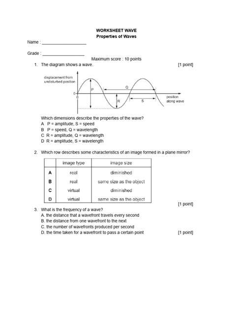 Image result for Wave Equation Worksheet