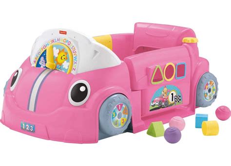 Buy Fisher-Price Laugh & Learn Crawl Around Car, Pink, Interactive Baby ...