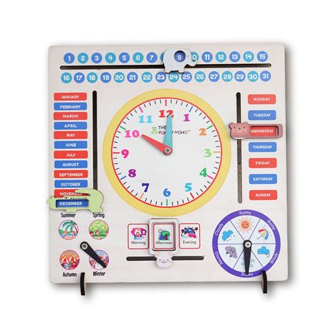 JoGenii |The Funny Mind 7 Activities Jumbo Teaching Clock & Calender ...