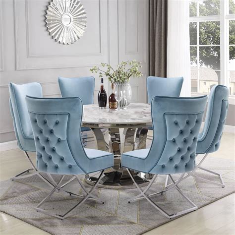 Amazon.com - LOULENS Elegance Velvet Dining Chairs Set of 6, Luxury ...
