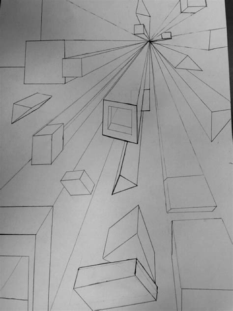 Image result for One Point Perspective Drawing Boxes