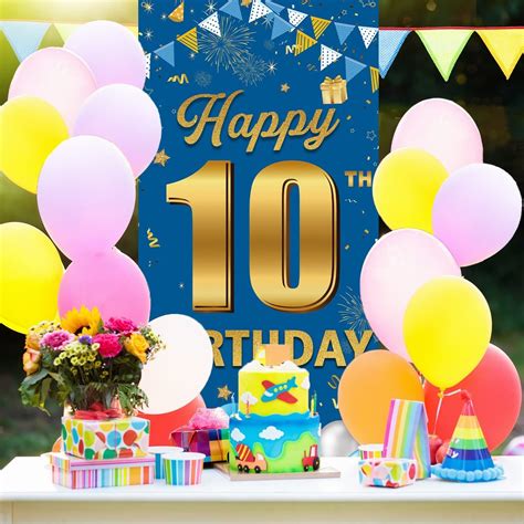 Buy Happy 10th Birthday Door Banner Decorations, 10th Birthday ...