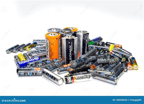 Salt and Alkaline Batteries, a Source of Energy for Portable Technology. AAA and AA Batteries ...