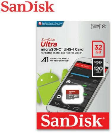 SanDisk Ultra microSD UHS-I Card 32GB, 120MB/s R – Carvve