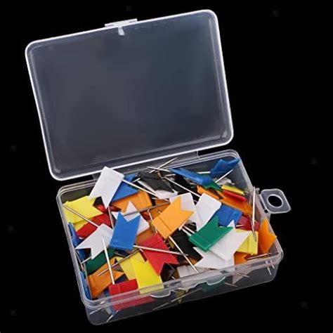100 Pieces Flag Push Pin Marker Marking Pins for Notice Cork Board Wall ...