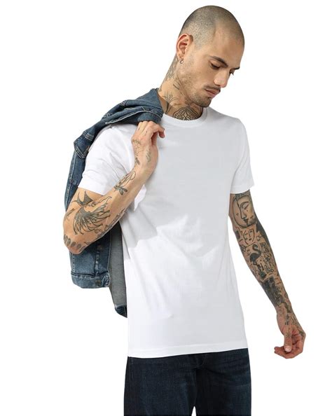 Cotton Spandex Solid Slim Fit Tee