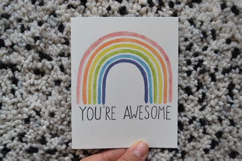 Greeting Card you're Awesome Rainbow Card | Etsy Canada | Rainbow card ...