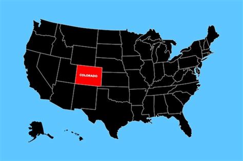 Векторная карта штата Колорадо США изолирована на карте Соединенных ...