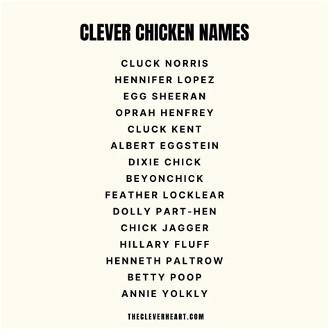 150 Funny Chicken Name Puns (Names for Your Flock) - The Clever Heart