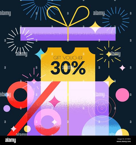 Open gift box with discount coupon. Sale promotion banner poster ...